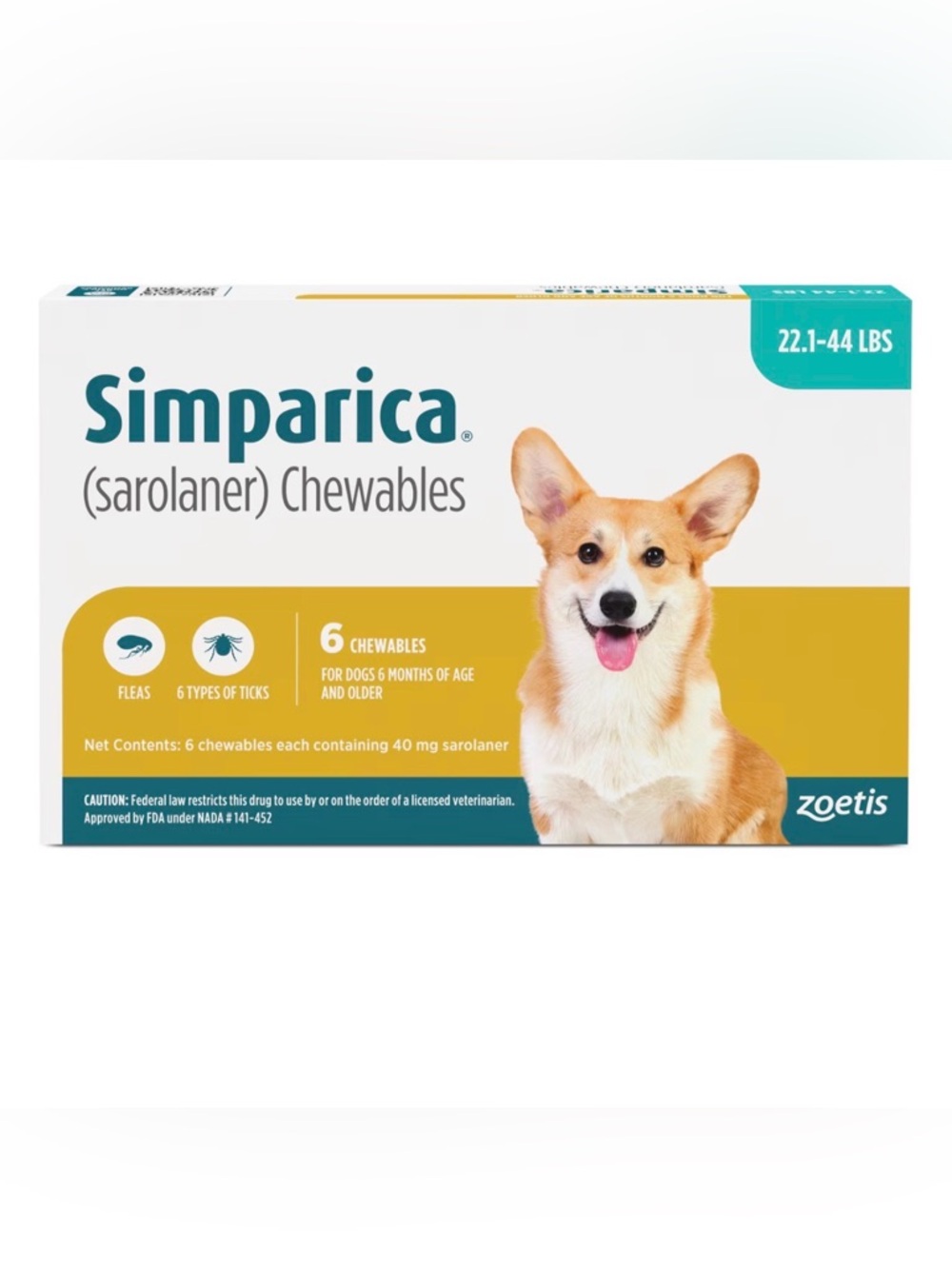 Simparica Chewables Flea & Tick Treatment for Dogs - Gold